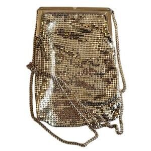 Vintage 1980s Whiting & Davis Gold Mesh Evening Bag  Made in USA85